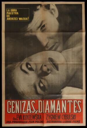 plakat filmowy do produkcji "Popiół i diament"