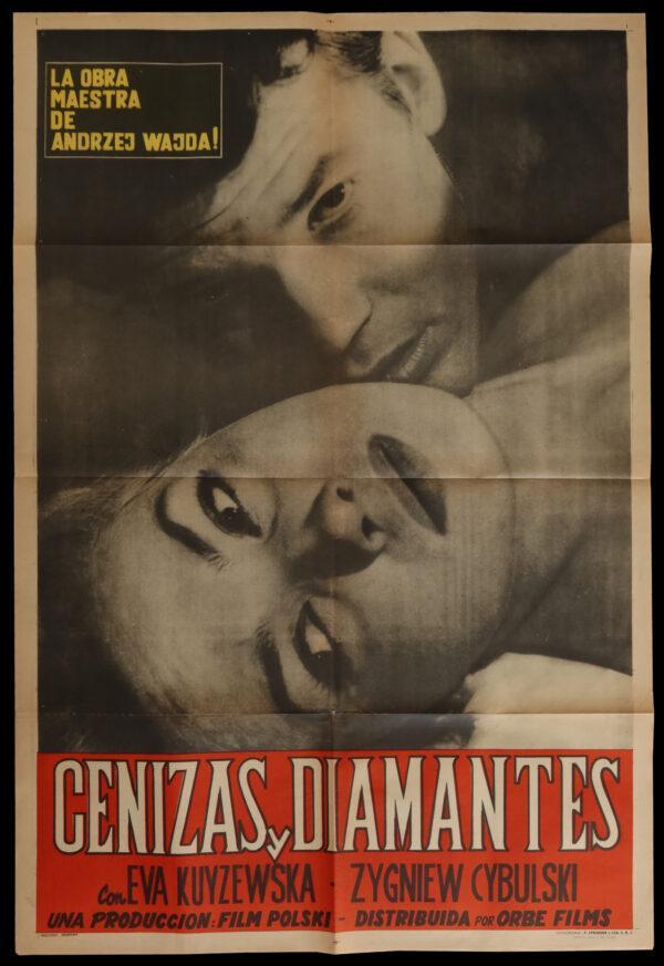 plakat filmowy do produkcji "Popiół i diament"